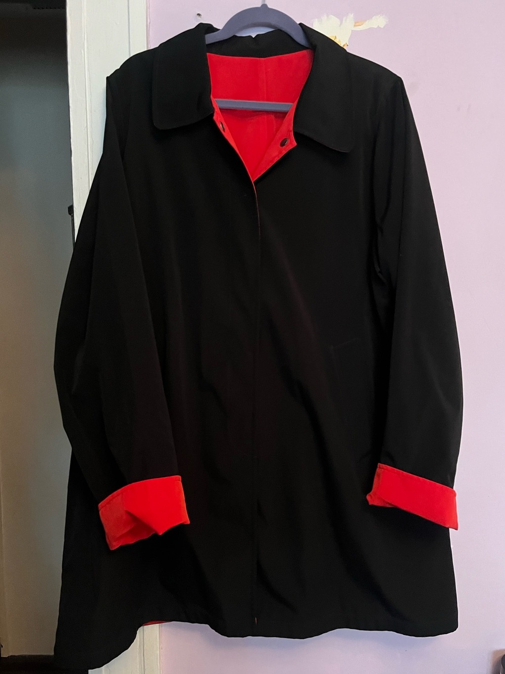 Reversible Black Rain Coat Oversized XL